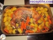 Заек на фурна с пресни картофи